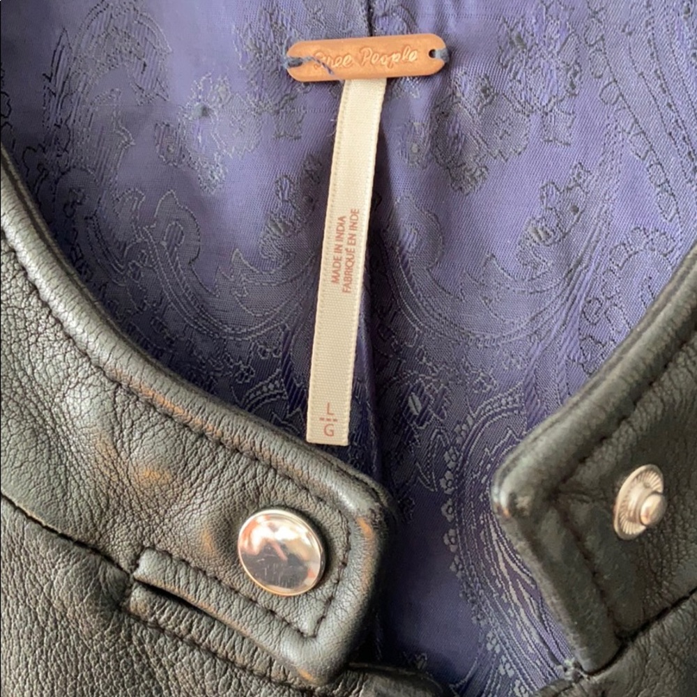 Free People Genuine Leather Biker Jacket - Picture 3 of 5